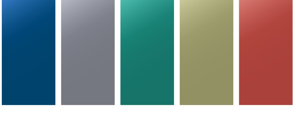 Five standard colours of LIGHT modules