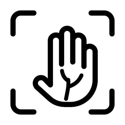 Symbol Handflächen- und Venenscan