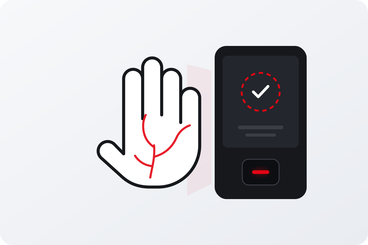 Symbol Handflächen- und Venenscan