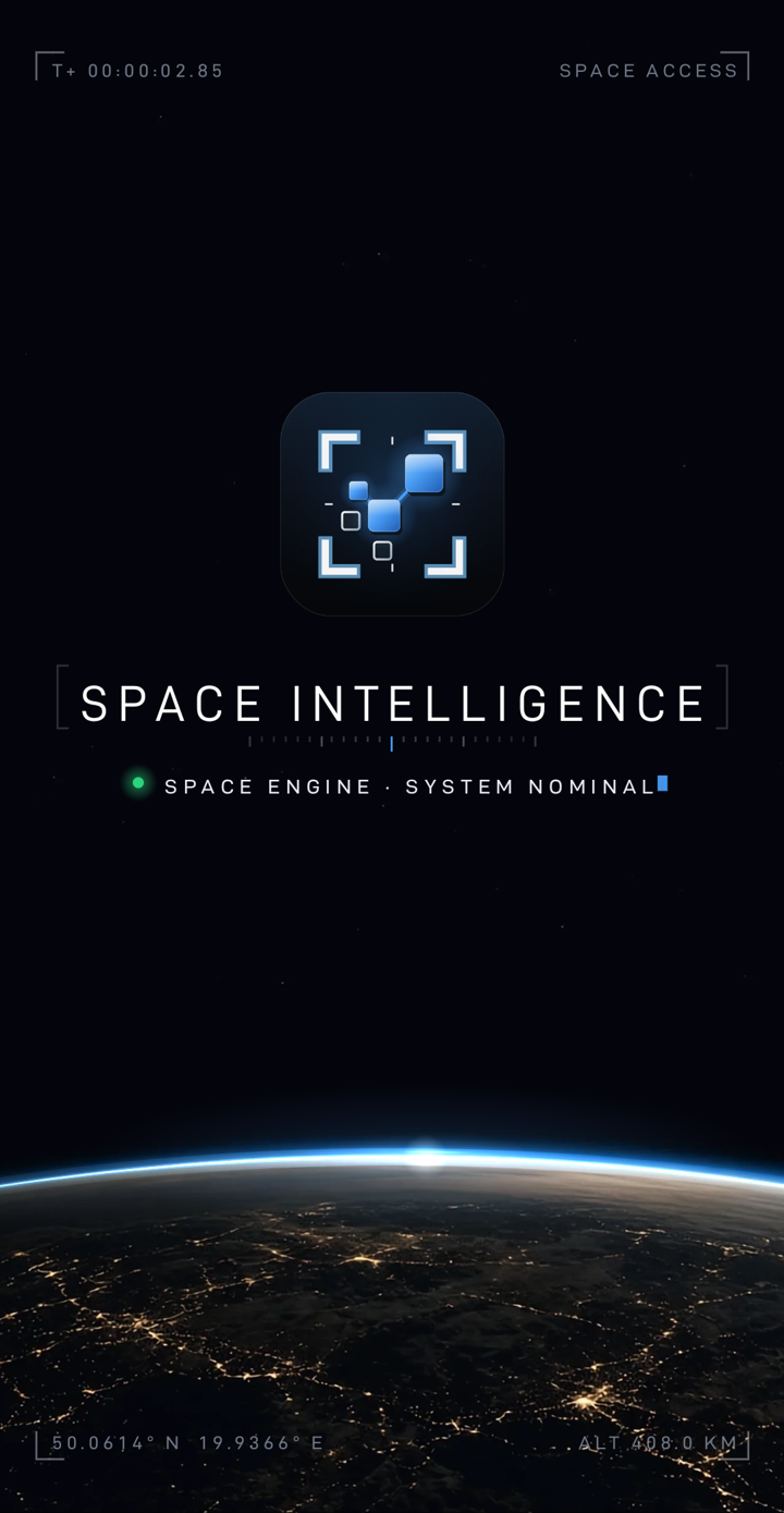 Space Access start screen with the app icon